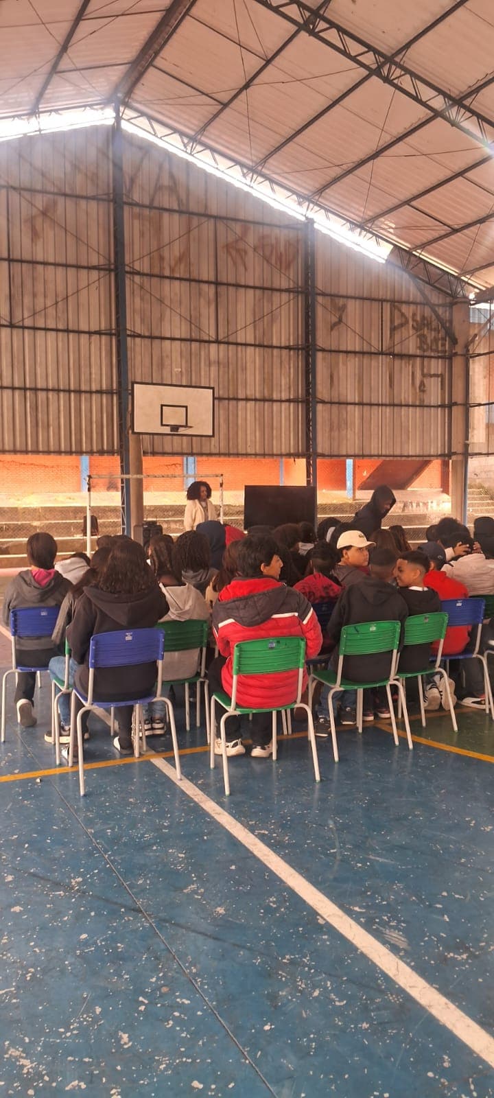 Palestra preventiva realizada com estudantes — registro 7